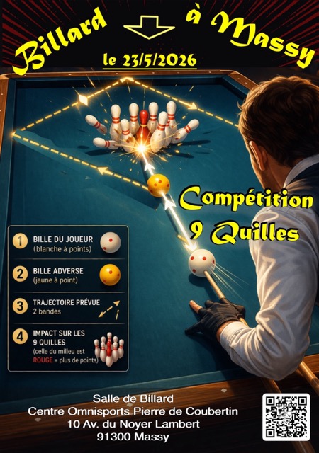 You are currently viewing 🎱 Compétition de Billard à 9 Quilles à Massy  !