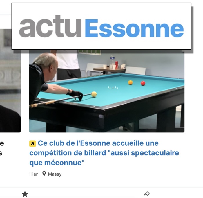 You are currently viewing Actu Essonne parle de l&rsquo;ES Massy Billard