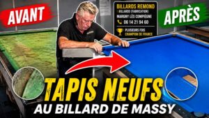 changement des tapis de jeu à l'ES Massy Billard